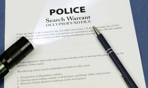 A police search warrant.